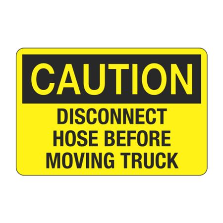 Caution Disconnect Hose Before Moving Truck Decal
